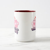 Happy Valentine's Day Roze Tweekleurige Koffiemok (Center)