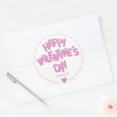 Happy Valentines Day roze uitsnijkoekjes Ronde Sticker (Envelop)