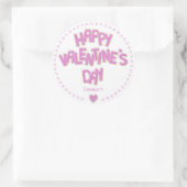Happy Valentines Day roze uitsnijkoekjes Ronde Sticker (Tas)