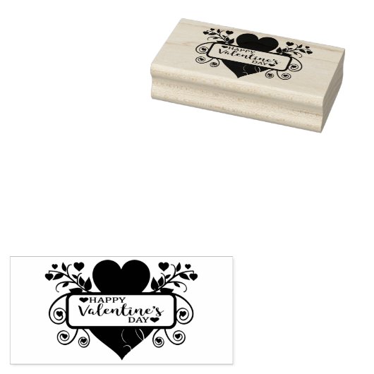 Happy Valentines Day Rubberstempel (Gestempeld)