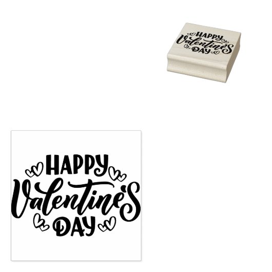 Happy Valentines Day Rubberstempel (Gestempeld)