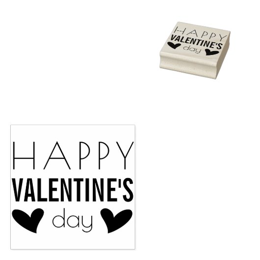 Happy Valentine's Day Rubberstempel (Gestempeld)