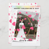 Happy Valentine's Day Rustic Red Hearts Pattern  Feestdagenkaart (Voorkant / Achterkant)