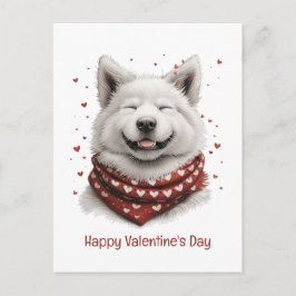 Happy Valentines Day Samoyed Dog Briefkaart