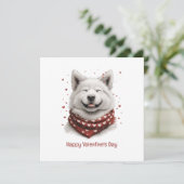 Happy Valentines Day Samoyed Dog Feestdagenkaart (Staand voorkant)
