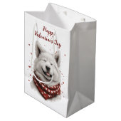 Happy Valentines Day Samoyed Dog Medium Cadeauzakje (Voorkant Gekanteld)