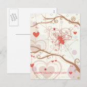 Happy Valentine's Day Schattige Spider Web Hearts Feestdagenkaart (Voorkant / Achterkant)