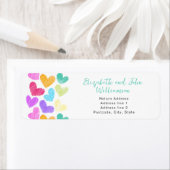 Happy Valentines Day Schattigee Pastel Hearts Cust Etiket (Insitu)