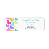 Happy Valentines Day Schattigee Pastel Hearts Cust Etiket (Voorkant)