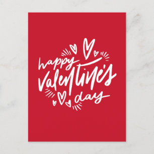Happy Valentine's Day script Rood en Wit Briefkaart