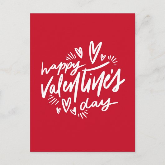 Happy Valentine's Day script Rood en Wit Briefkaart (Voorkant)