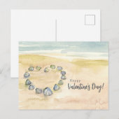 Happy Valentine's Day Seashells Heart Beach Feestdagenkaart (Voorkant / Achterkant)