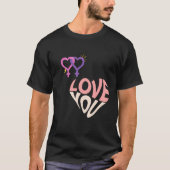 Happy Valentine's Day Shaped tekst T-shirt (Voorkant)