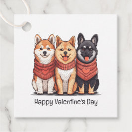 Happy Valentines Day Shiba Inu Dogs Bedankjes Labels