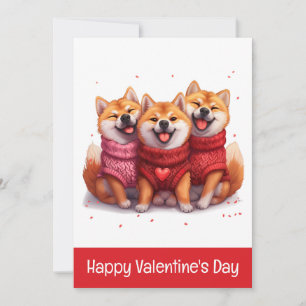 Happy Valentines Day Shiba Inu Dogs Feestdagenkaart