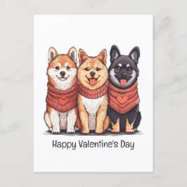 Happy Valentines Day Shiba Inu Dogs Feestdagenkaart
