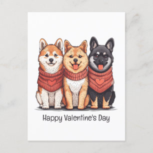 Happy Valentines Day Shiba Inu Dogs Feestdagenkaart