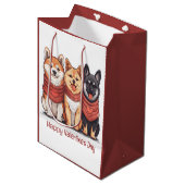Happy Valentines Day Shiba Inu Dogs Medium Cadeauzakje (Voorkant Gekanteld)