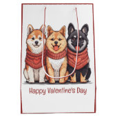 Happy Valentines Day Shiba Inu Dogs Medium Cadeauzakje (Achterkant)