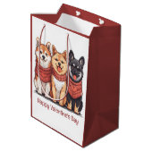 Happy Valentines Day Shiba Inu Dogs Medium Cadeauzakje (Achterkant Gekanteld)