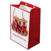 Happy Valentines Day Shiba Inu Dogs Medium Cadeauzakje (Achterkant Gekanteld)