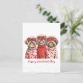 Happy Valentines Day Shih Tzu Dogs Briefkaart (Staand voorkant)