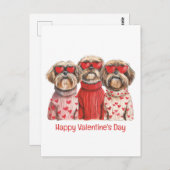 Happy Valentines Day Shih Tzu Dogs Briefkaart (Voorkant / Achterkant)
