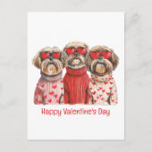 Happy Valentines Day Shih Tzu Dogs Briefkaart (Voorkant)
