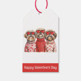 Happy Valentines Day Shih Tzu Dogs Cadeaulabel