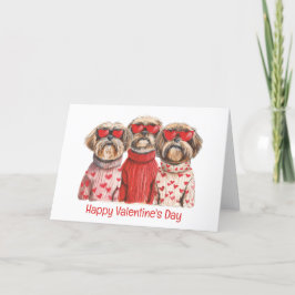 Happy Valentines Day Shih Tzu Dogs Feestdagen Kaart
