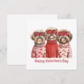 Happy Valentines Day Shih Tzu Dogs Feestdagenkaart (Voorkant / Achterkant)