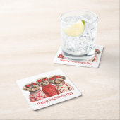 Happy Valentines Day Shih Tzu Dogs Kartonnen Onderzetters (Insitu)