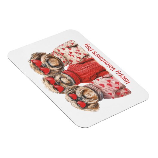 Happy Valentines Day Shih Tzu Dogs Magneet (Rechterzijde)
