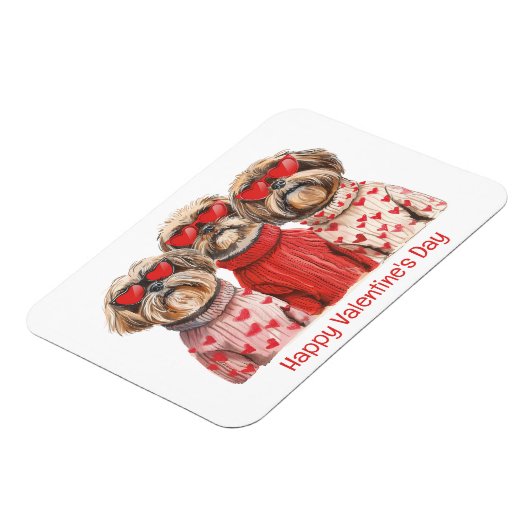 Happy Valentines Day Shih Tzu Dogs Magneet (Linkerzijde)