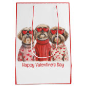 Happy Valentines Day Shih Tzu Dogs Medium Cadeauzakje (Achterkant)