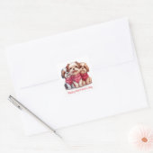 Happy Valentines Day Shih Tzu Dogs Vierkante Sticker (Envelop)