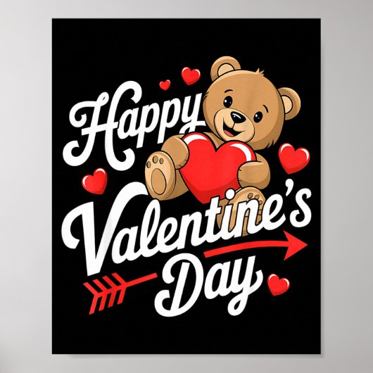 Happy Valentines Day Shirts Women Cute Valentine  Poster (Voorkant)