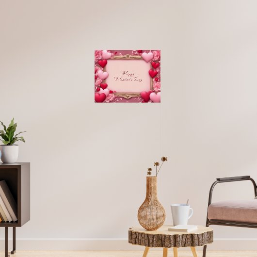 Happy Valentine's Day Sign Style Poster (Woonkamer 3)