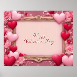 Happy Valentine's Day Sign Style Poster