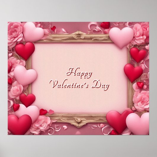Happy Valentine's Day Sign Style Poster (Voorkant)