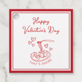 Happy Valentine's Day Simple That's Amore Red Bedankjes Labels