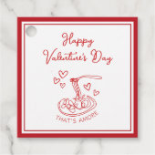 Happy Valentine's Day Simple That's Amore Red Bedankjes Labels (Voorkant)