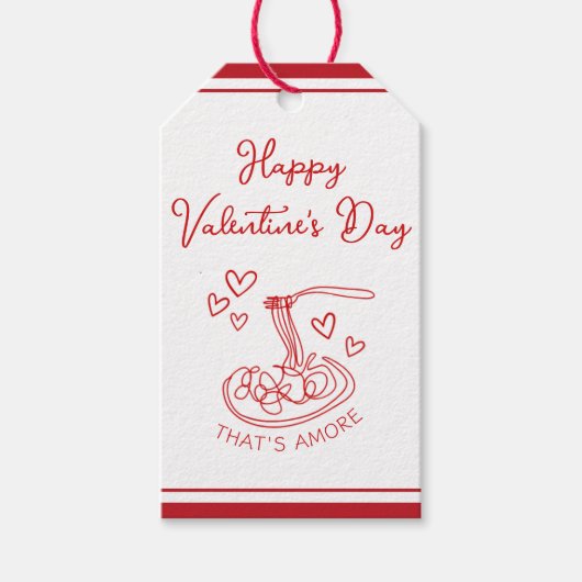Happy Valentine's Day Simple That's Amore Red Cadeaulabel (Voorkant)