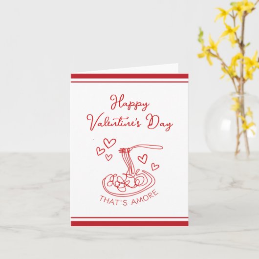 Happy Valentine's Day Simple That's Amore Red Kaart (Gele Bloem)