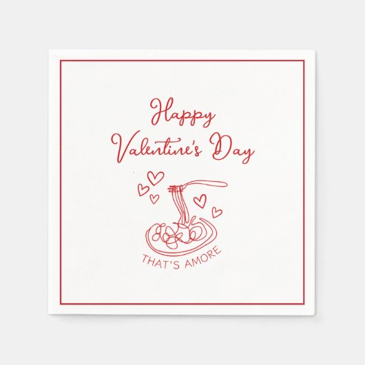 Happy Valentine's Day Simple That's Amore Red Servet (Voorkant)