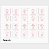 Happy Valentine's Day Simple That's Amore Red Vierkante Sticker (Vel)
