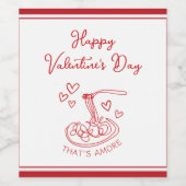 Happy Valentine's Day Simple That's Amore Red Wijn Etiket (Enkel label)
