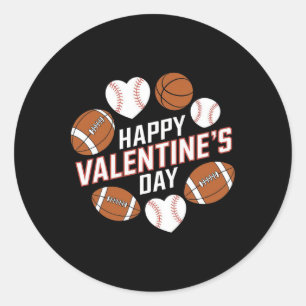 Happy Valentines Day Sketll Verkoop Voetbal Jongen Ronde Sticker