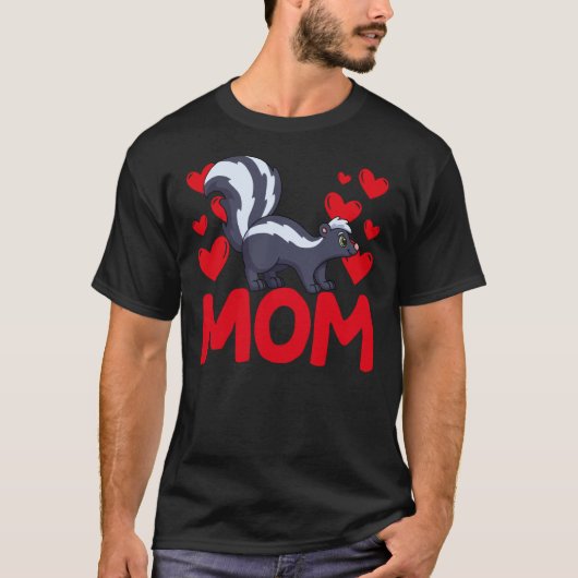 Happy Valentine's Day Skunk Mom Mothers Day Valent T-shirt (Voorkant)