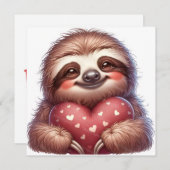 Happy Valentine's Day Sloth Feestdagenkaart (Voorkant / Achterkant)